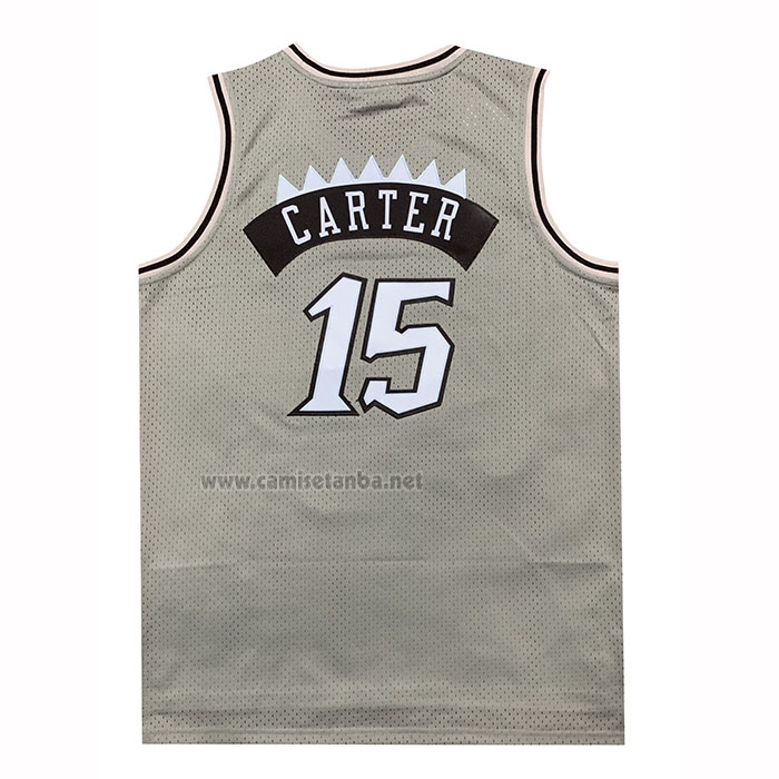 Camiseta Toronto Raptors Vince Carter NO 15 Mitchell & Ness 1998-99 Gris